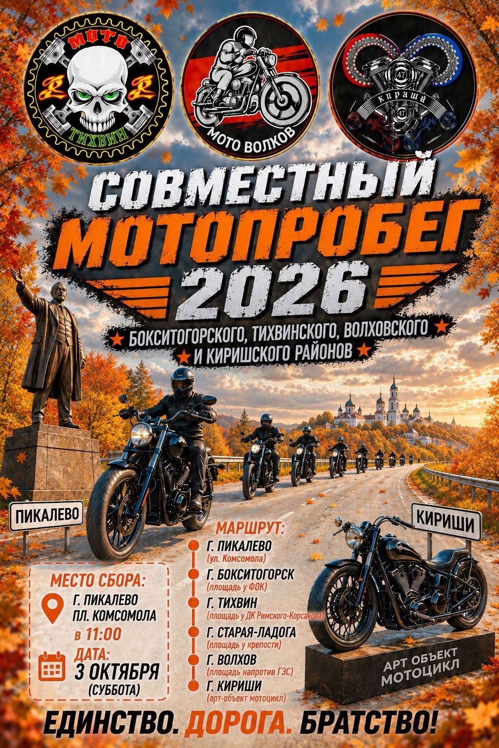 Совместный Мотопробег - Пикалево-Тихвин-Кириши - 2026